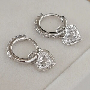 Sterling Silver 925 Rhodium Plated Earrings NEW